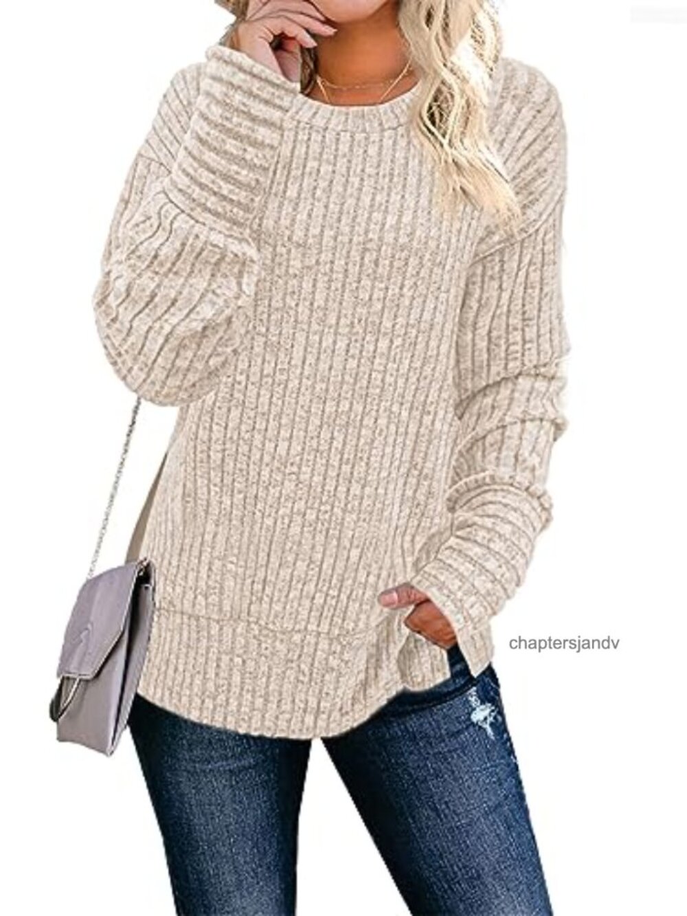 Long Sleeve Tunic Top Crew Neck Lightweight Casual Loose Fit Pullover